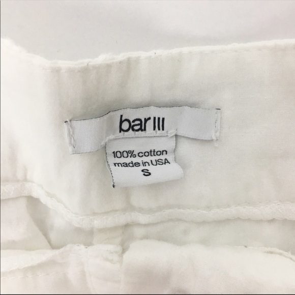 Bar III Short Size Small White Eyelet Cuffed Shorts Summer Cotton - Picture 6 of 8